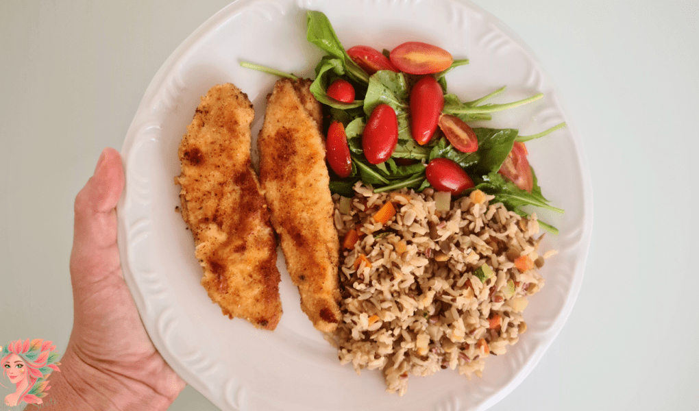 Assiette stable composée de protéines, fibres et glucides accompagnés pour stabiliser la glycémie